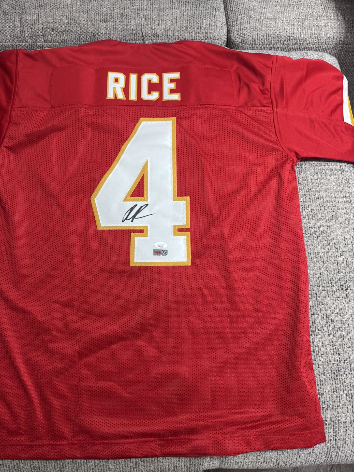 Rashee Rice Signed Autograph Custom Jersey - JSA Coa Sticker Only - KC Chiefs