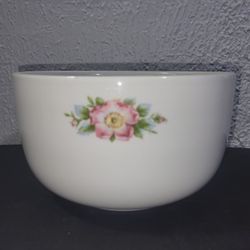 Rose White 1945 Hall China Vintage Mixing Bowl 6 In Diameter