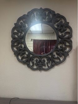 Ornate Round Scrollwork Wall Mirror