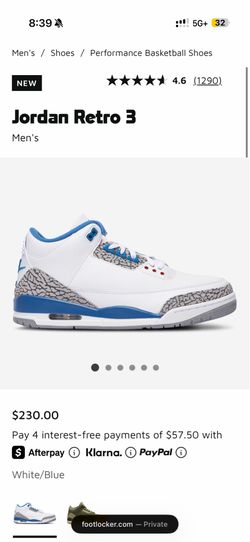Jordan Retro 3 True Blue