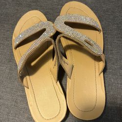 Rhinestone Sandals, Size 7