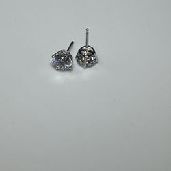 2ct Diamond Stud Earrings 14k White Gold 