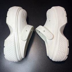  CROCS STOMP PLATFORM CLOG SHOES women’s 9 men 7 white chunky block heel 