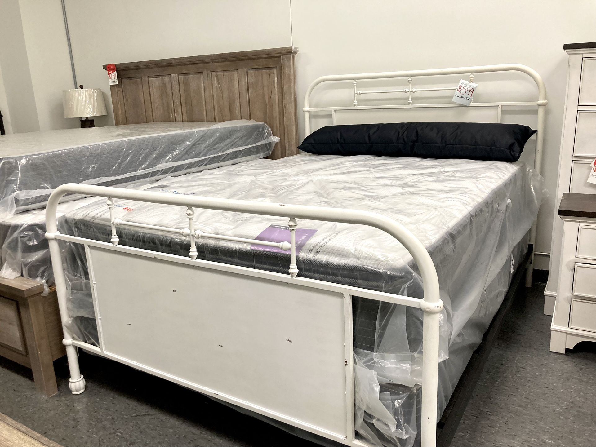New Queen Iron Bed — Clearance