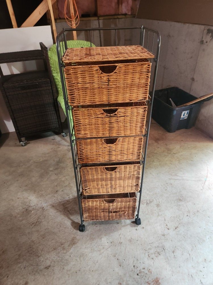 Wicker Office Cart
