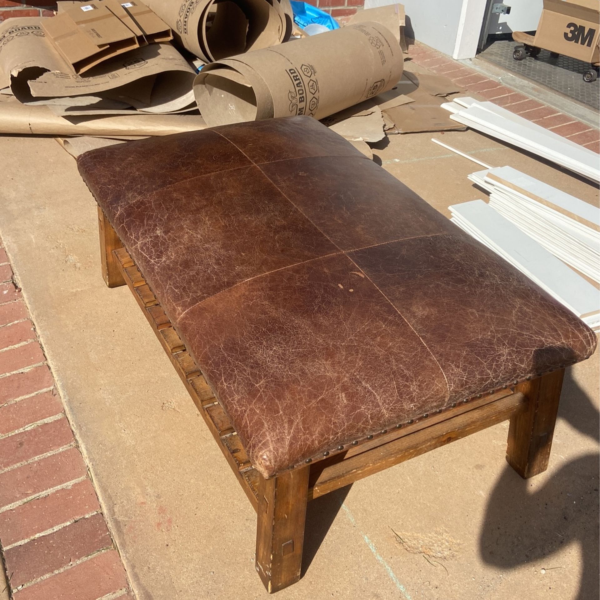 Pottery barn Leather Bench/Ottoman