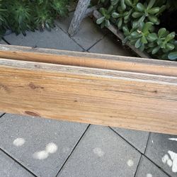 Free， two pieces of wood. Fom Home Depot -made threshold for our two-car garage door.