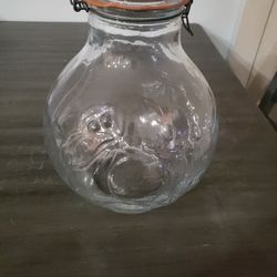 LARGE VINTAGE RUMTOPF GLASS JAR