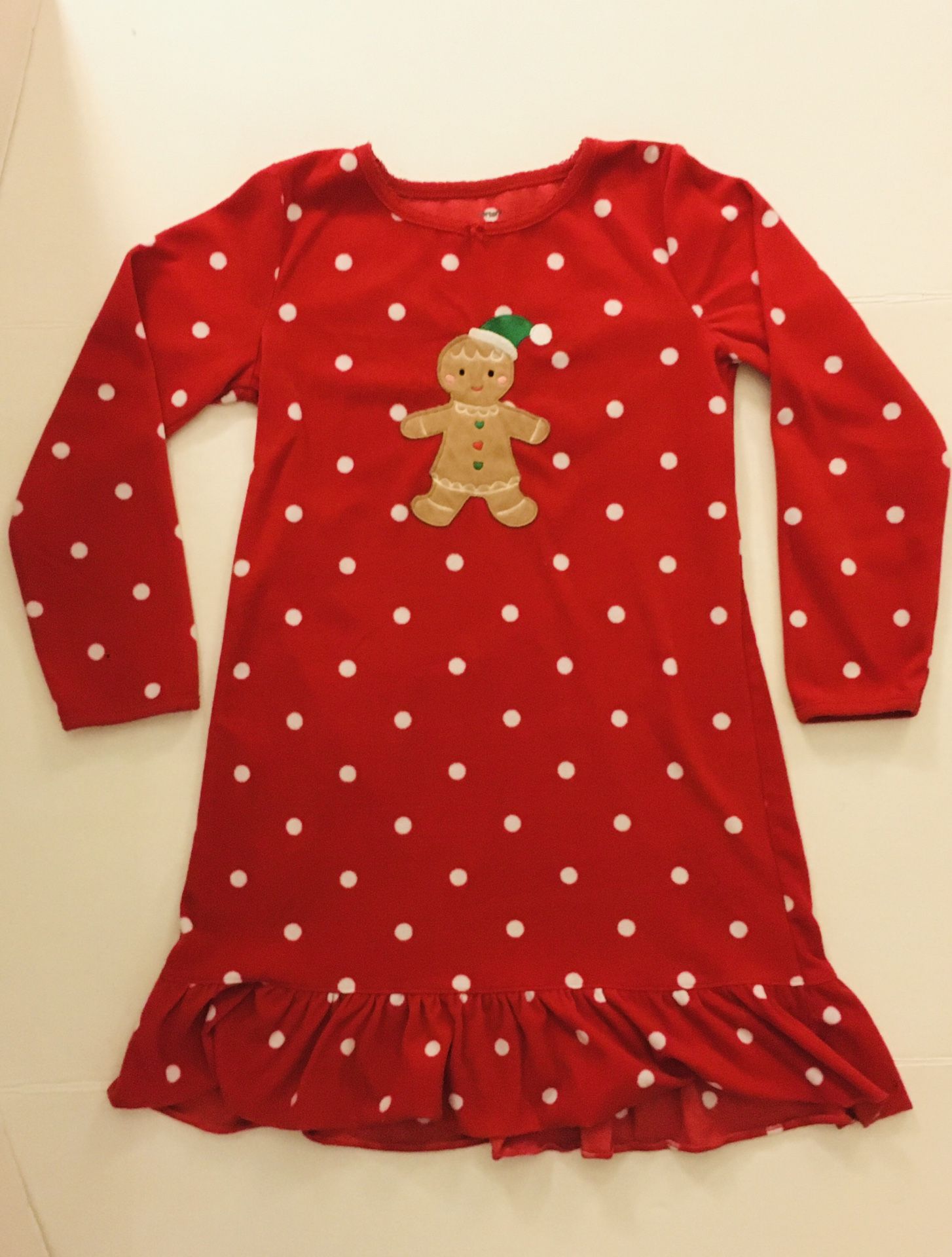 Girls Holiday Fleece Nightgown - sz 6/7