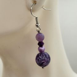 Silver and Purple Earrings 