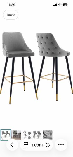 DUHOME Velvet Counter Bar Chairs