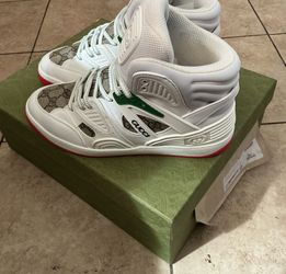 Gucci Basket High 'White Demetra Red”Authentic” Size 6