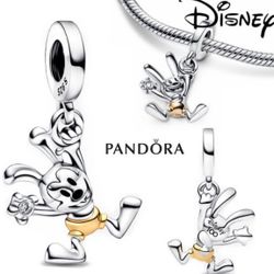 PANDORA Diamond Disney 100th Anniversary Oswald Charm 792519C01 w Disney Park Bx