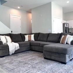 CHARCOAL GREY FAMILY SIZE BRAND NEW SECTIONAL SAME DAY DELIVERY 