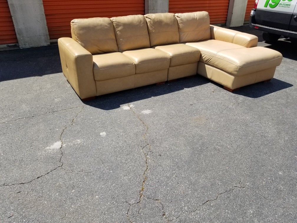 3pc Chateaux D'Ax Sofas Italian Leather Sectional