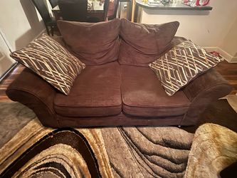 Brown Microfiber Loveseat Sofa