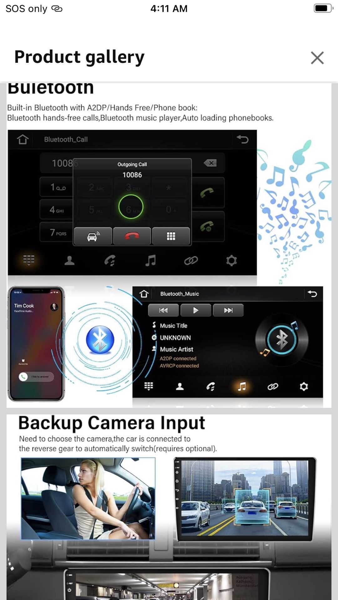 1G+32G Android 15 Radio 10.1 Inch Double Din Car Stereo with GPS Navigation Touch Screen Car Radios with Backup Camera, Support WiFi Bluetooth FM, Mir