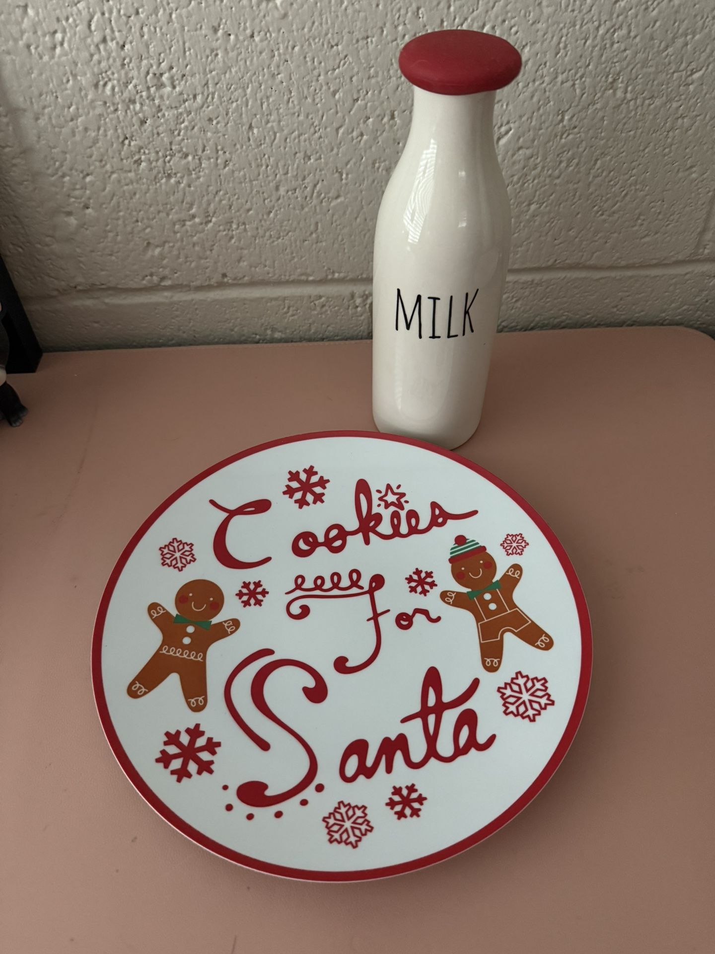 Cookies for Santa- Plastic Plate and milk