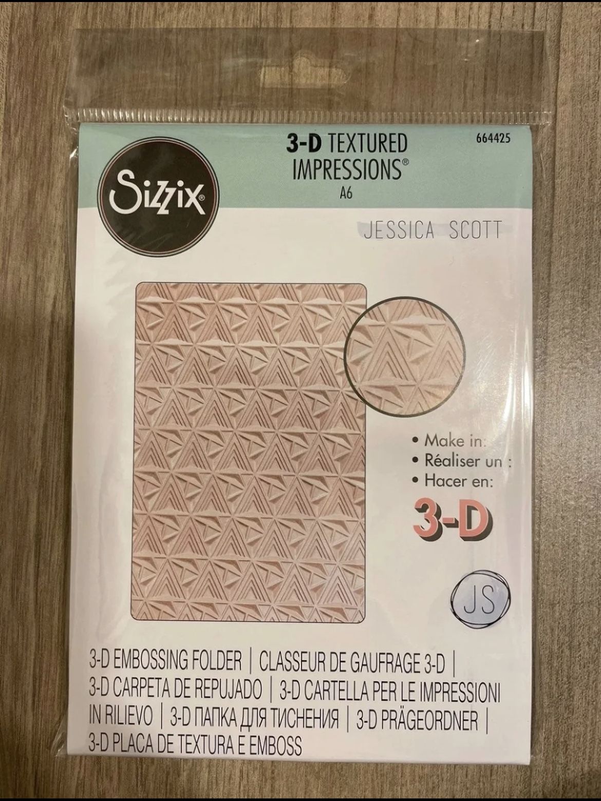 Sizzix 664425 Geometric Lattice 3-D Textured Impressions Embossing Folder