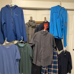 Assortment Of Eddie Bauer Brand Shirts, Layers And Jackets. All Sized Large Tall. 