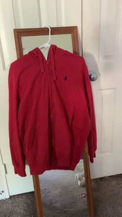 XL Mens Red Polo Zip Up