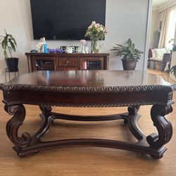 Solid Wood Coffee & Side Table Set – (4 Pieces)