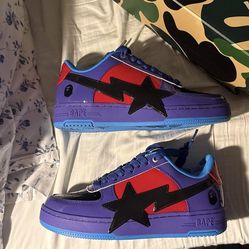 Bape Bapestas purple, red, blue
