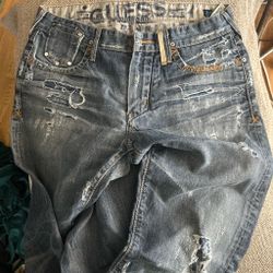 Guess Distressed Denim Jeans Size 34
