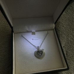 Floating Heart Necklace With Authentic Swarovski Crystals