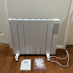 1500W Panel Heater - Electric Wall/Freestanding Aluminium Radiator/LED Display, Adjustable Thermostat, Timer & Safety Protection