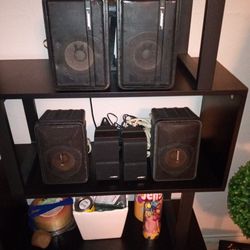 2 Bose 101 Music Monitor Speakers ,2 Bose 151 Environmental Speakers And 2 Bose Large Cube Speakers With Wiring