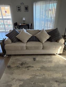 Beige Fabric Sofa Bed