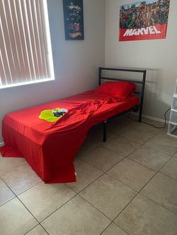 Kids Twin Bedframe and 5 inch mattress