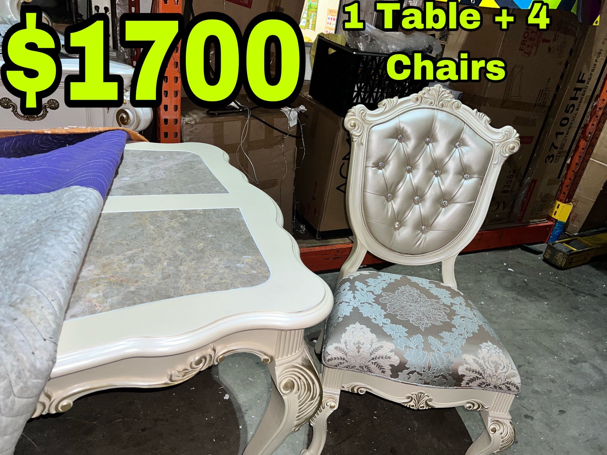 Beautiful New Chantelle Dining Table & 4 Chairs Only $1700 Original Price $4673!!!