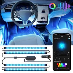 Car LED Strip Lights, Smart RGBIC Interior Car Lights with APP Control