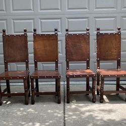 6 Spanish Colonial Style Dining Chairs 
