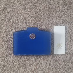 Tory Burch Accordion Blue  Leather Wallet Card Holder
