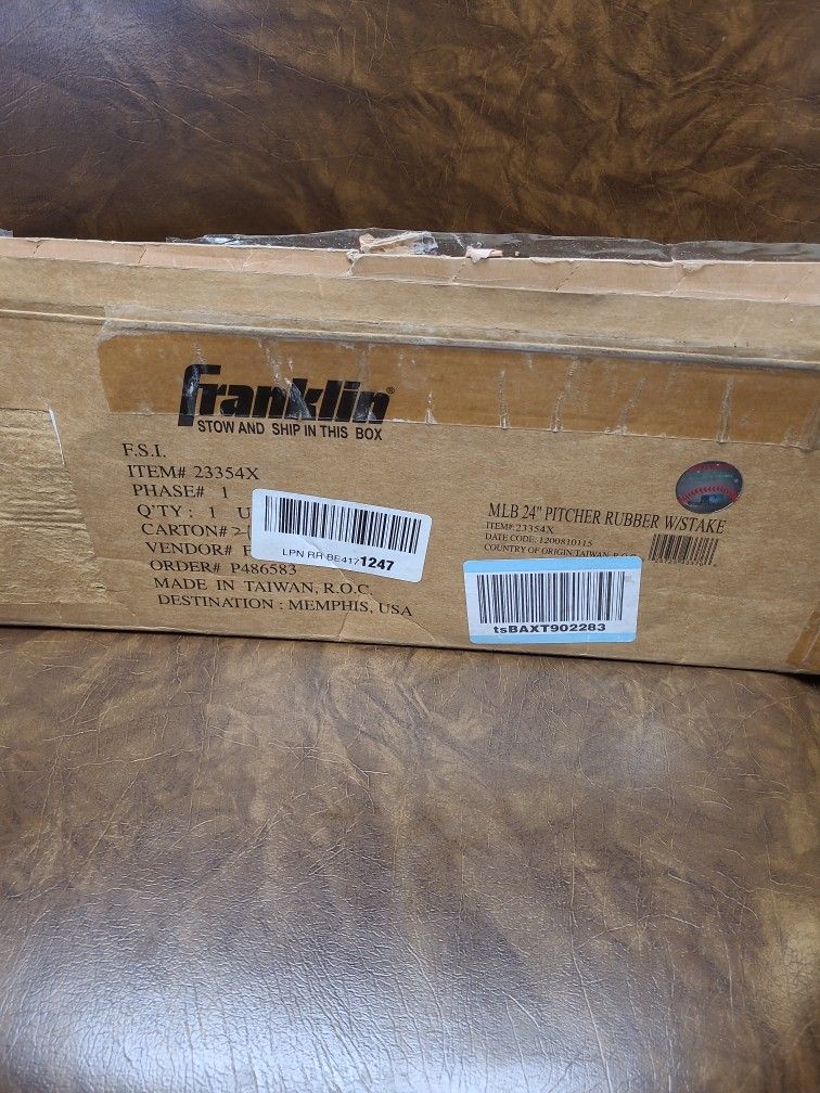 Brand new minor league baseball 24" rubber pit chers plate