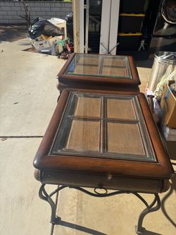 Glass side tables