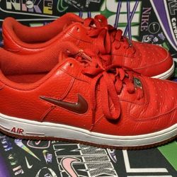 NIKE Shoes AIR FORCE 1  Size 8 Mens Red JEWEL SWOOSH
