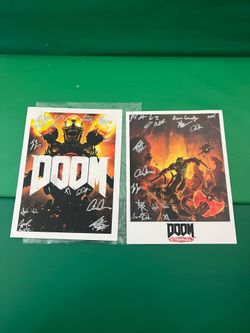 Doom 2016 Eternal Developer signed prints from Quakecon 2019