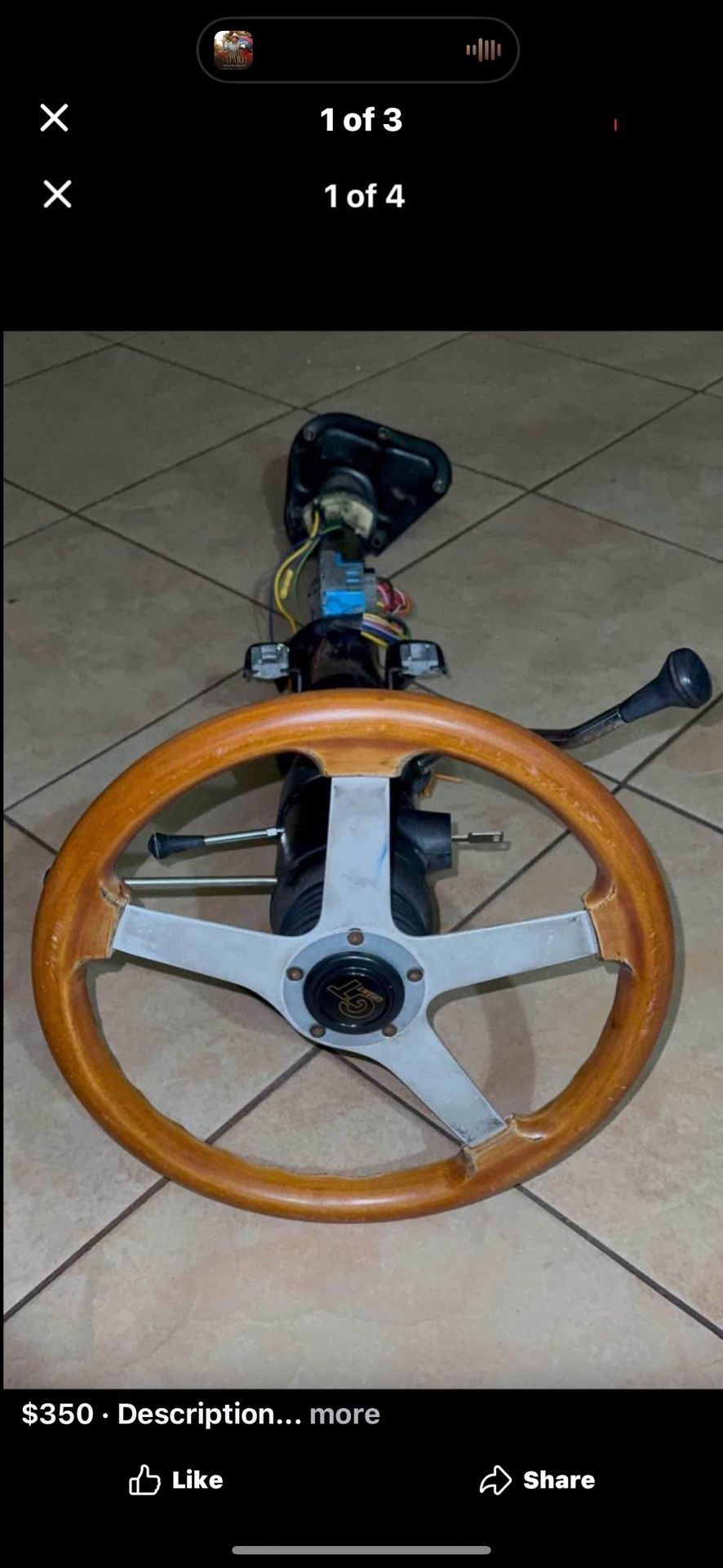 Description 1980 chevrolet k10 suburban tilt steering column with grant wooden steering $350 obo
