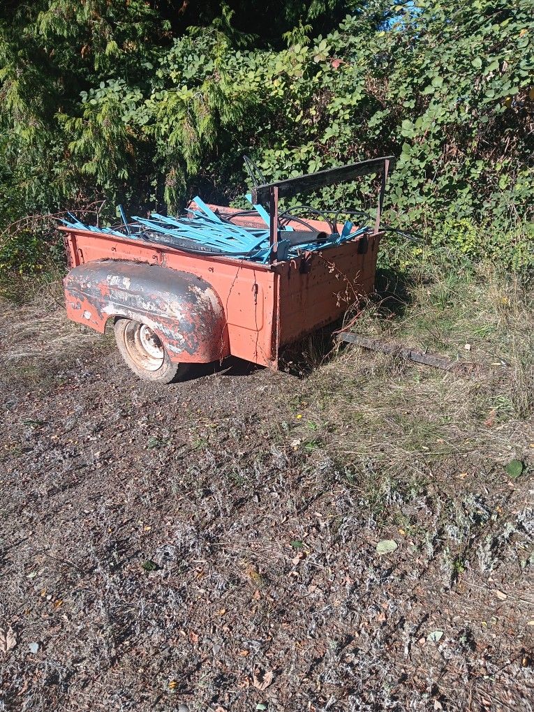 Antique trailer made out of an old truck