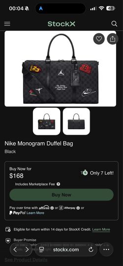 Nike monogram duffel bag