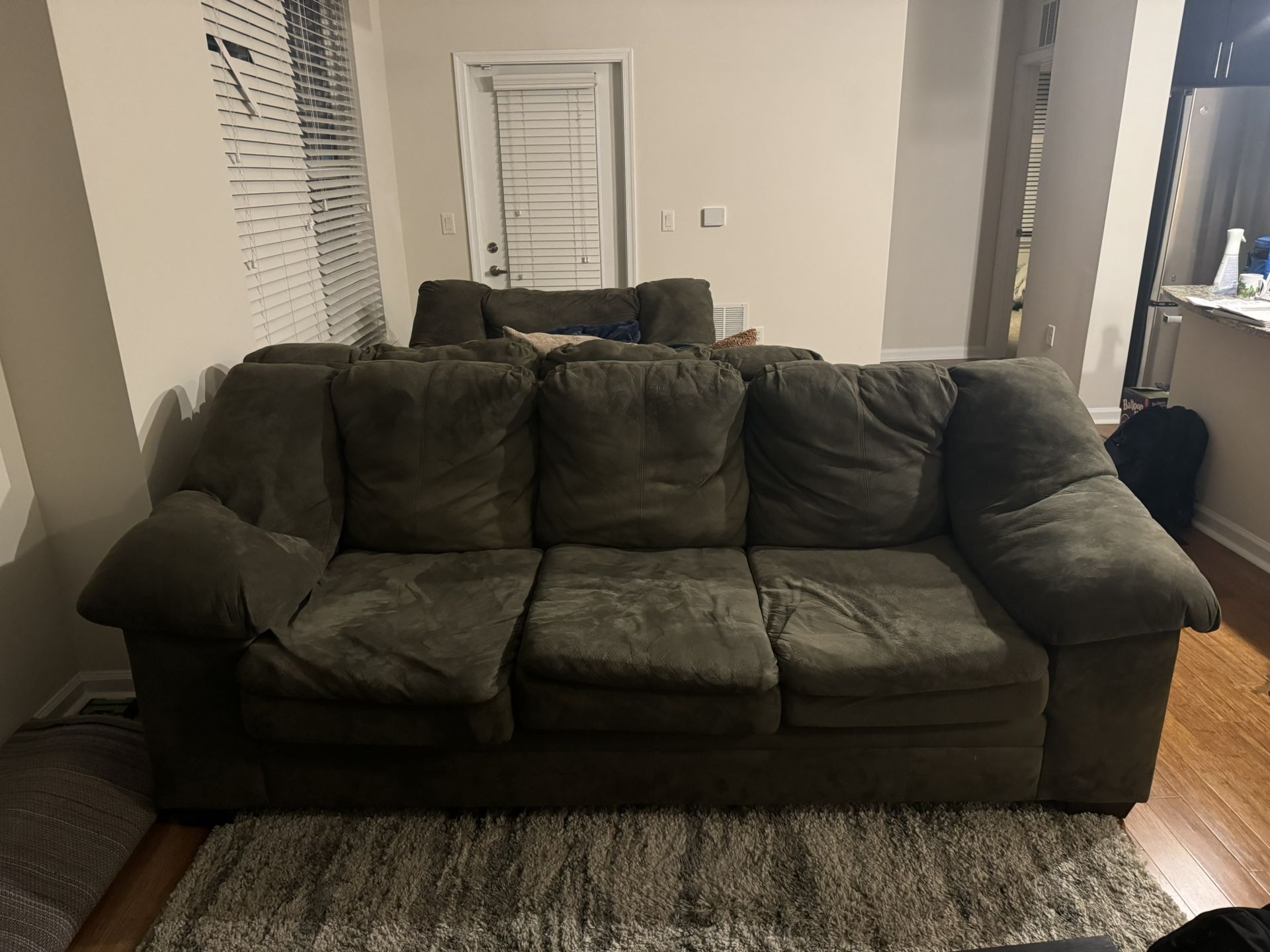 Couch, 2 Love Seats, Ottoman (storage)