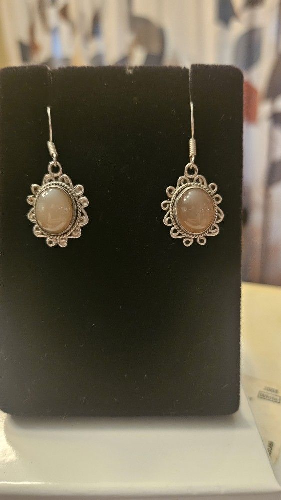 Genuine  Sri Lankan Moonstone Earrings 
