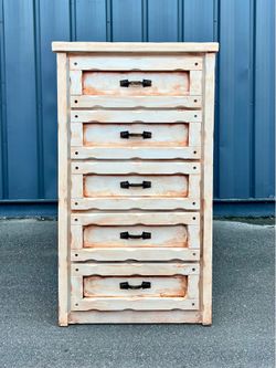 Rustic Farmhouse Jack Sypolt Dresser-Distressed White FREE DELIVERY 🚚 Tampa FL & Surrounding Areas