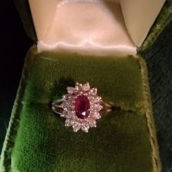 Stunning Diamond & Ruby 14kt Cocktail Ring