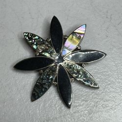 Vintage Sterling Mother of Pearl Brooch
