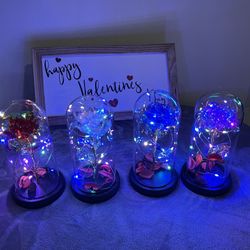 Valentine’s gifts (light up glass roses)